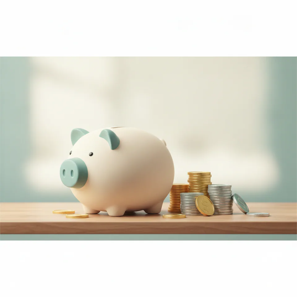 Piggy bank savings illustration