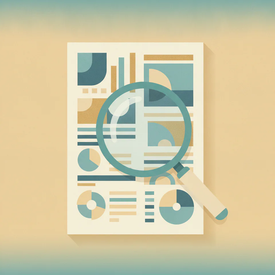 Credit report with magnifying glass