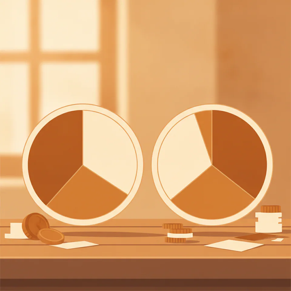 Budget charts on a desk